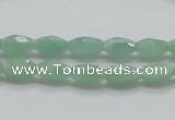 CBJ12 15.5 inches 6*10mm faceted rice jade beads wholesale