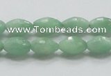 CBJ14 15.5 inches 8*12mm faceted rice jade beads wholesale