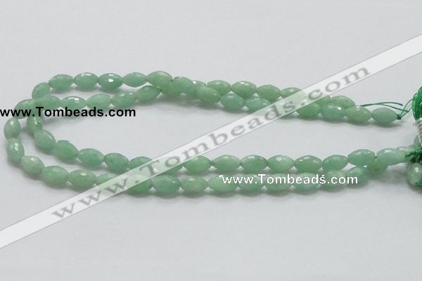 CBJ14 15.5 inches 8*12mm faceted rice jade beads wholesale