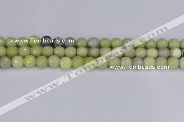 CBJ212 15.5 inches 8mm faceted round Australia butter jade beads