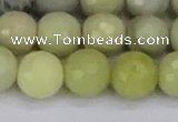 CBJ214 15.5 inches 12mm faceted round Australia butter jade beads