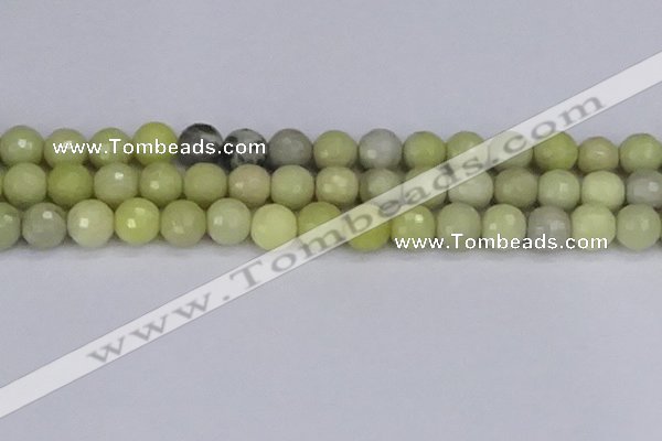 CBJ214 15.5 inches 12mm faceted round Australia butter jade beads