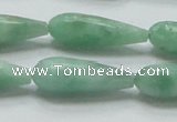 CBJ26 15.5 inches 10*30mm faceted teardrop jade beads wholesale