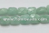 CBJ32 15.5 inches 10*10mm faceted square jade beads wholesale