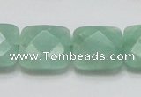 CBJ34 15.5 inches 20*20mm faceted square jade beads wholesale