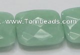 CBJ35 15.5 inches 30*30mm faceted square jade beads wholesale