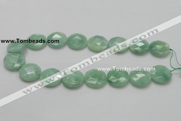 CBJ39 15.5 inches 25mm faceted flat round jade beads wholesale