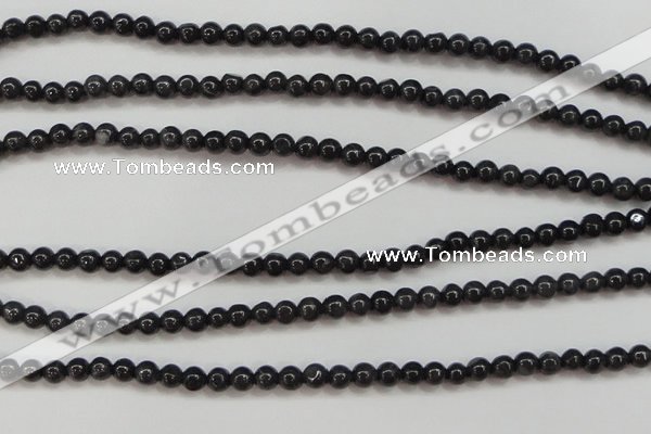 CBJ501 15.5 inches 4mm round black jade beads wholesale