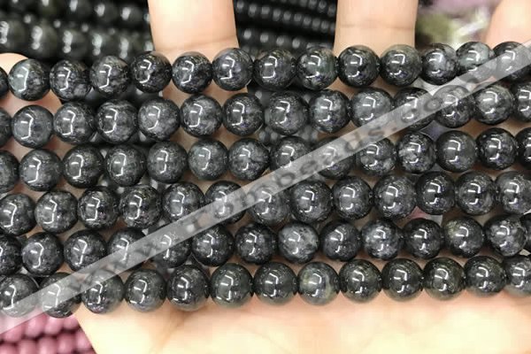 CBJ559 15.5 inches 8mm round black jade beads wholesale