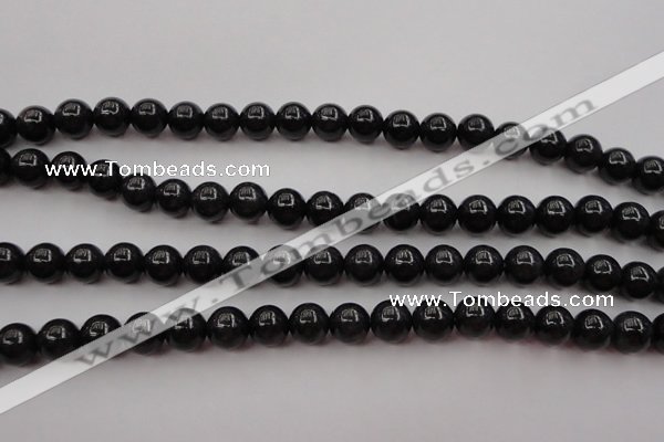 CBJ657 15.5 inches 8mm round black jade beads wholesale