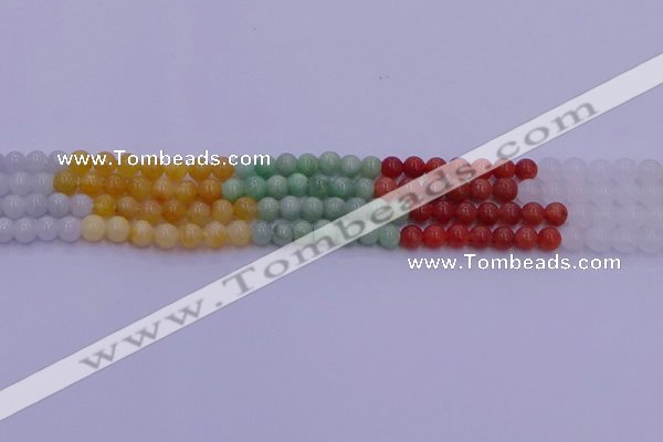 CBJ661 15.5 inches 6mm round mixed jade beads wholesale