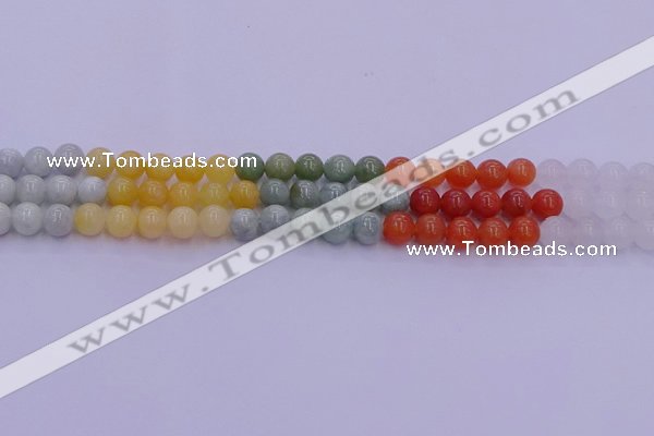 CBJ662 15.5 inches 8mm round mixed jade beads wholesale