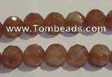 CBQ10 15.5 inches 10mm faceted round strawberry quartz beads