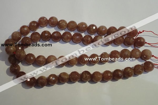 CBQ11 15.5 inches 12mm faceted round strawberry quartz beads