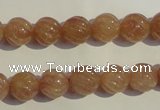 CBQ15 15.5 inches 10mm carved round strawberry quartz beads wholesale