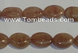 CBQ20 15.5 inches 10*14mm oval strawberry quartz beads wholesale