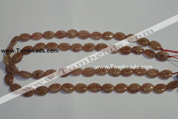 CBQ20 15.5 inches 10*14mm oval strawberry quartz beads wholesale