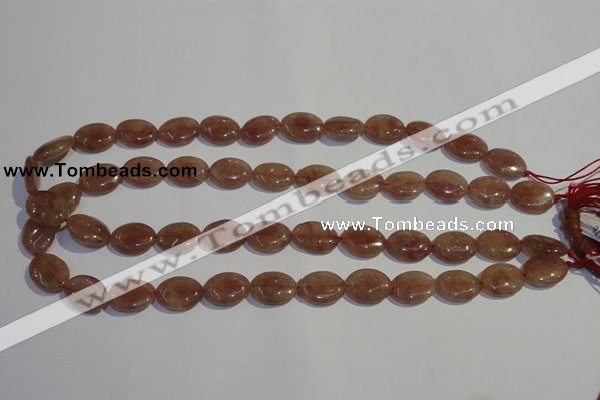 CBQ21 15.5 inches 12*16mm oval strawberry quartz beads wholesale