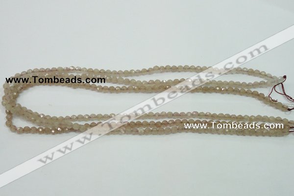 CBQ210 15.5 inches 4mm faceted round strawberry quartz beads