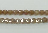 CBQ211 15.5 inches 6mm faceted round strawberry quartz beads