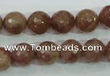 CBQ214 15.5 inches 12mm faceted round strawberry quartz beads