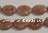 CBQ22 15.5 inches 13*18mm oval strawberry quartz beads wholesale