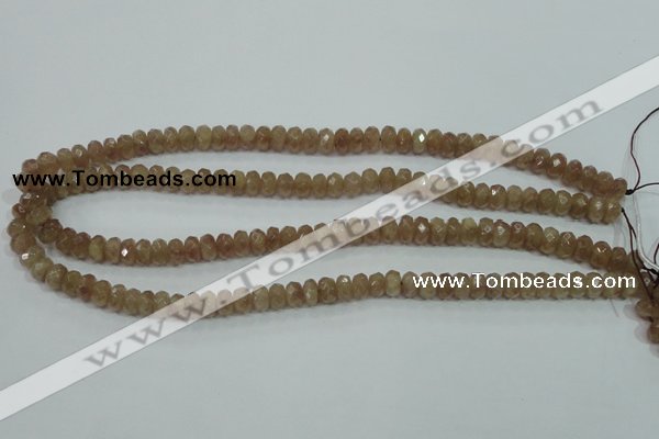 CBQ223 15.5 inches 5*8mm faceted rondelle strawberry quartz beads