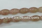 CBQ225 15.5 inches 8*12mm rice strawberry quartz beads