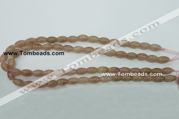 CBQ225 15.5 inches 8*12mm rice strawberry quartz beads