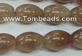 CBQ227 15.5 inches 13*18mm rice strawberry quartz beads