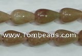 CBQ228 15.5 inches 10*16mm teardrop strawberry quartz beads