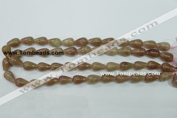 CBQ228 15.5 inches 10*16mm teardrop strawberry quartz beads