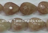 CBQ230 15.5 inches 16*20mm faceted teardrop strawberry quartz beads