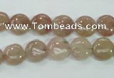 CBQ235 15.5 inches 10mm flat round strawberry quartz beads