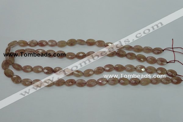 CBQ250 15.5 inches 8.5*12mm faceted oval strawberry quartz beads