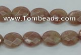 CBQ251 15.5 inches 10*12mm faceted oval strawberry quartz beads