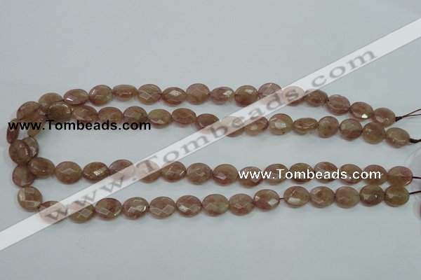 CBQ251 15.5 inches 10*12mm faceted oval strawberry quartz beads