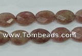 CBQ252 15.5 inches 10*14mm faceted oval strawberry quartz beads