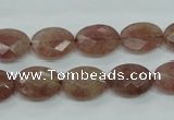 CBQ253 15.5 inches 12*16mm faceted oval strawberry quartz beads