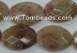 CBQ254 15.5 inches 18*25mm faceted oval strawberry quartz beads