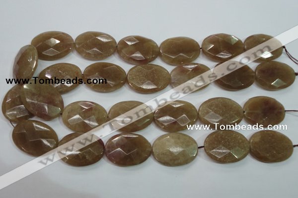 CBQ255 15.5 inches 22*30mm faceted oval strawberry quartz beads