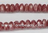 CBQ265 15.5 inches 5*10mm faceted rondelle strawberry quartz beads