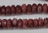 CBQ266 15.5 inches 6*10mm faceted rondelle strawberry quartz beads