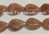 CBQ27 15.5 inches 13*18mm flat teardrop strawberry quartz beads