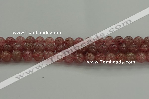 CBQ303 15.5 inches 10mm round natural strawberry quartz beads