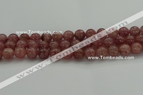 CBQ304 15.5 inches 12mm round natural strawberry quartz beads