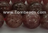 CBQ305 15.5 inches 14mm round natural strawberry quartz beads