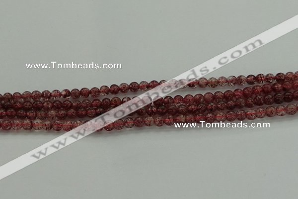 CBQ310 15.5 inches 4mm round natural strawberry quartz beads