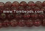 CBQ311 15.5 inches 6mm round natural strawberry quartz beads