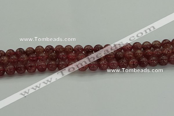 CBQ312 15.5 inches 8mm round natural strawberry quartz beads